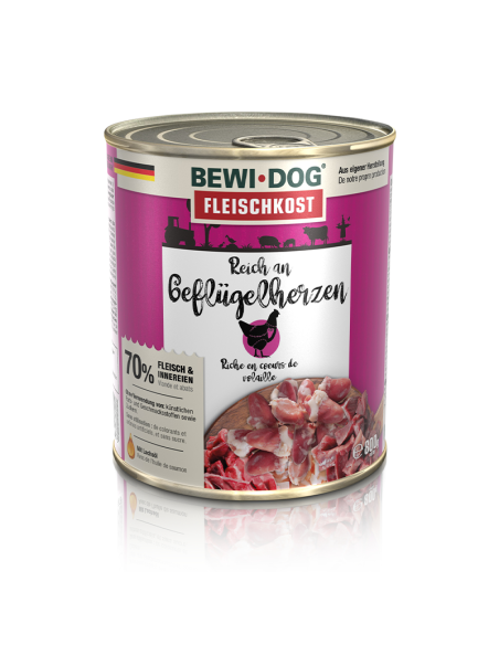 BEWIDOG DISPLAY LATAS RICO EN CORAZON AVE 800 GR X 6 UNID