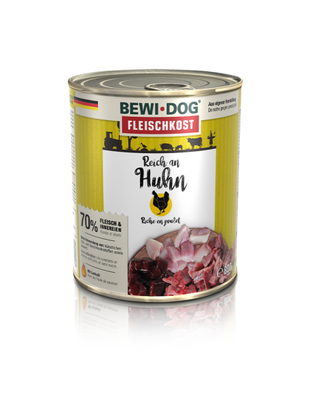 BEWIDOG DISPLAY LATAS RICO EN POLLO 800 GR X 6 UNID