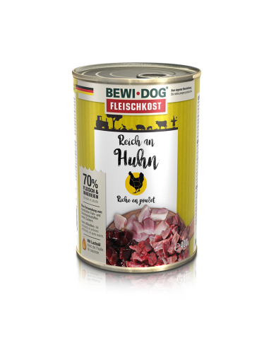 BEWIDOG DISPLAY LATAS RICO EN POLLO 400 GR X 6 UNID