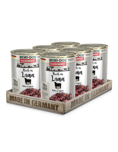 BEWIDOG DISPLAY LATAS RICO EN CORDERO 400 GR X 6 UNID