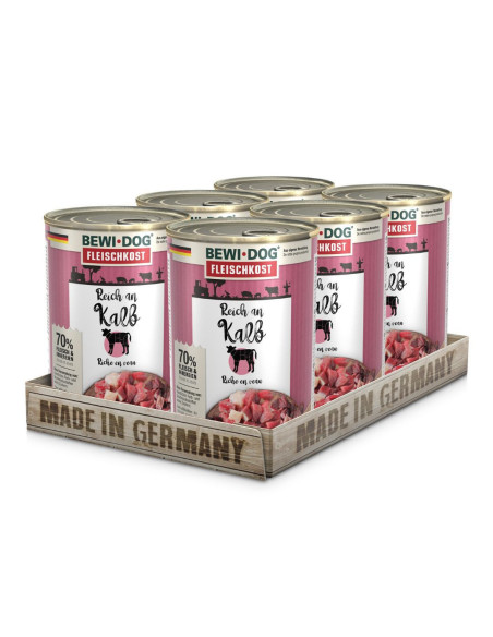 BEWIDOG DISPLAY LATAS RICO EN TERNERA 400 GR X 6 UNID