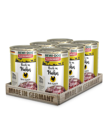 BEWIDOG DISPLAY LATAS RICO EN POLLO 400 GR X 6 UNID
