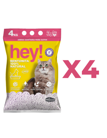 HEY! ARENA 4KG AROMA LAVANDA MANGA 4 UNIDADES