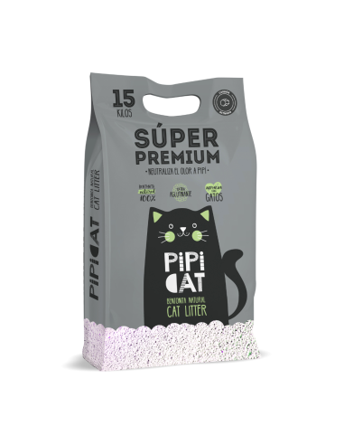 PIPICAT SUPER PREMIUM CARBÓN AROMA LAVANDA 15 KG
