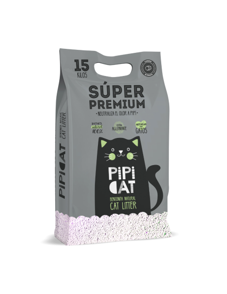 PIPICAT SUPER PREMIUM CARBÓN AROMA LAVANDA 15 KG