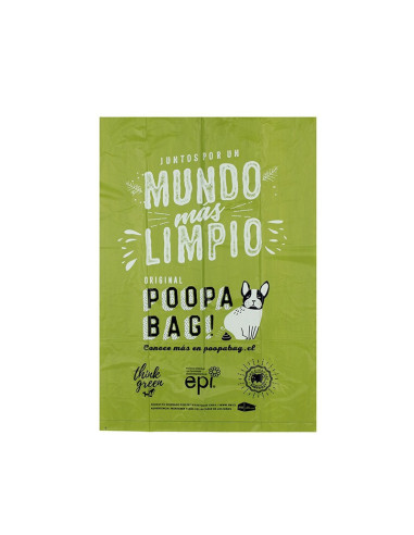 POOPA BAG! CAJA 4 ROLLOS DE 15 BOLSAS 33X23 CM