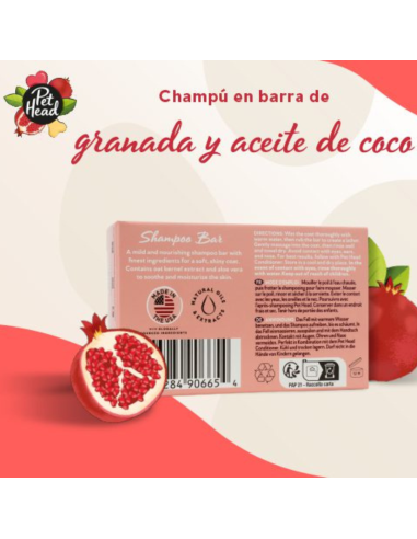 PET HEAD SHAMPOO EN BARRA GRANADA Y ACEITE DE COCO 85 G