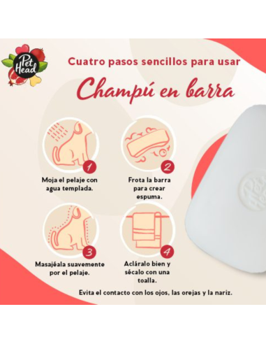 PET HEAD SHAMPOO EN BARRA GRANADA Y ACEITE DE COCO 85 G