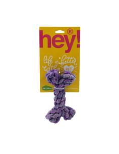 HEY! PERRO CUERDA HUESO MORADA 18X10 CM