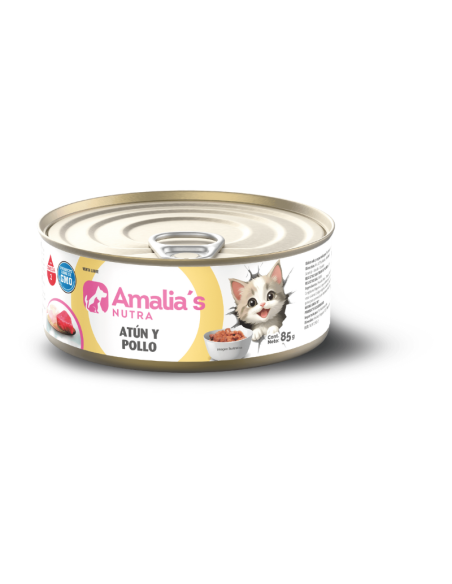 AMALIA'S NUTRA GATOS LATA ATUN Y POLLO 85GR X UN