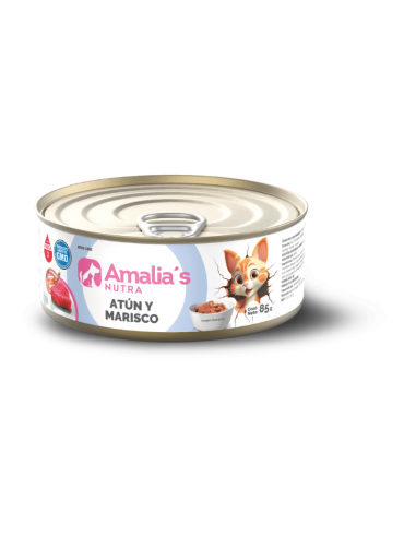 AMALIA'S NUTRA GATOS LATA ATUN Y MARISCO 85GR X UN