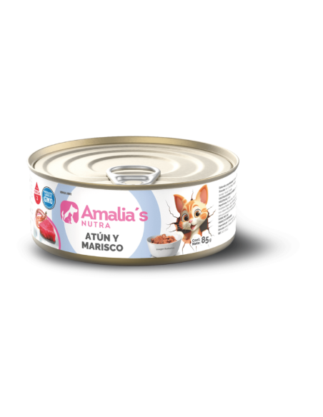 AMALIA'S NUTRA GATOS LATA ATUN Y MARISCO 85GR X UN