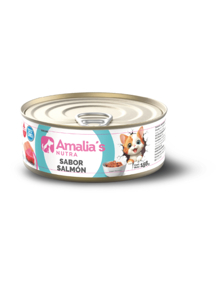 AMALIA'S NUTRA GATOS LATA SALMON 156GR X UN