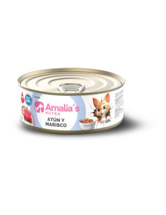 AMALIA'S NUTRA GATOS LATA SABOR ATUN Y MARISCO 156GR X UNID