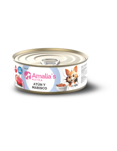 AMALIA'S NUTRA GATOS LATA SABOR ATUN Y MARISCO 156GR X UNID