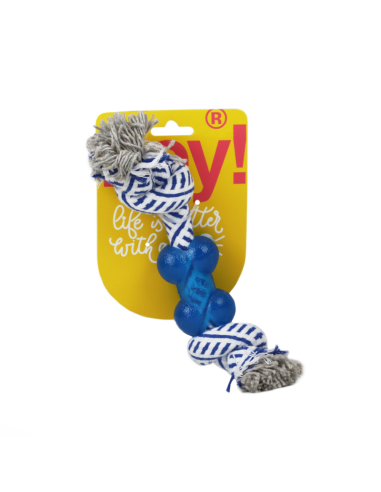 HEY! JUGUETE DE CUERDA 2 NUDOS TPR PARA PERROS 23 CM