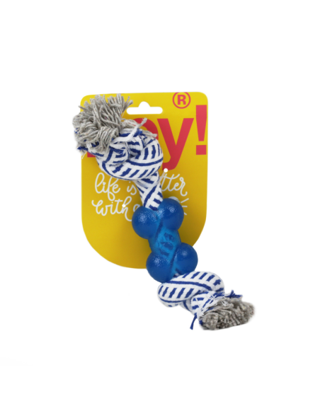 HEY! JUGUETE DE CUERDA 2 NUDOS TPR PARA PERROS 23 CM