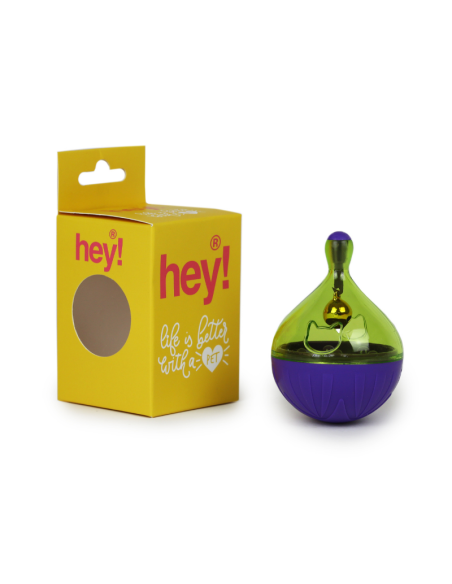 HEY! JUGUETE DISPENSADOR DE COMIDA INTERACTIVO PARA GATOS 6X8,7 CM