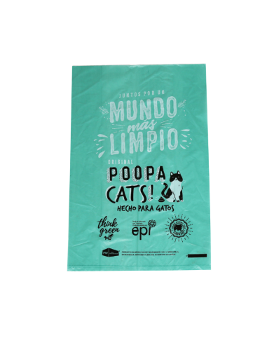 POOPA CATS! PACK 4 ROLLOS DE 15 BOLSAS 33X23 CM