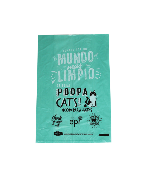 POOPA CATS! PACK 4 ROLLOS DE 15 BOLSAS 33X23 CM