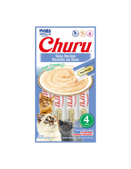 CHURU GATO SABOR ATÚN 4 TUBOS
