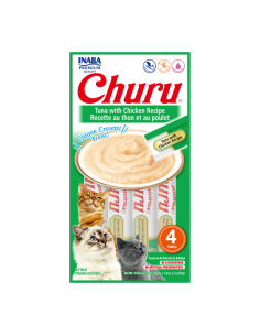 CHURU GATO SABOR ATÚN Y POLLO 4 TUBOS