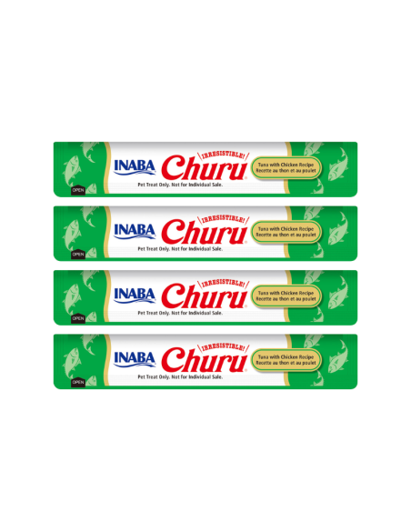 CHURU GATO SABOR ATÚN Y POLLO 4 TUBOS
