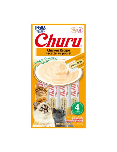 CHURU GATO SABOR POLLO 4 TUBOS