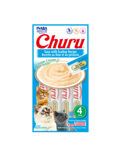 CHURU GATO SABOR ATÚN Y OSTIONES 4 TUBOS