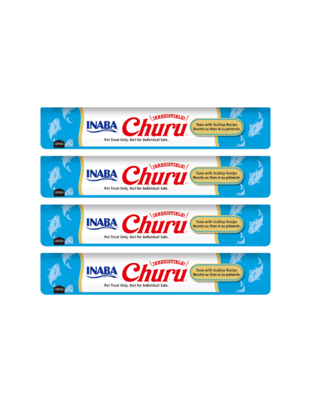 CHURU GATO SABOR ATÚN Y OSTIONES 4 TUBOS
