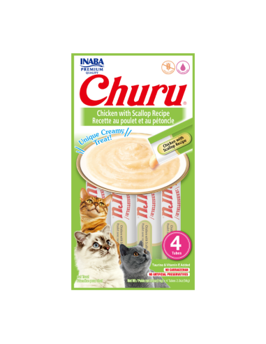 CHURU GATO SABOR POLLO Y OSTIONES 4 TUBOS