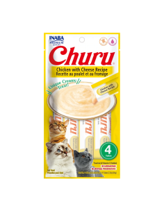 CHURU GATO SABOR POLLO Y QUESO 4 TUBOS