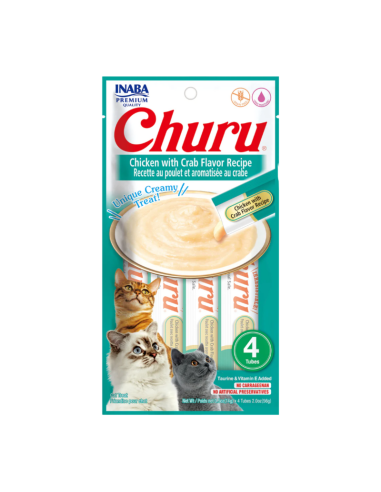 CHURU GATO SABOR POLLO Y CANGREJO 4 TUBOS