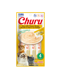 CHURU GATO SABOR ATÚN Y QUESO 4 TUBOS