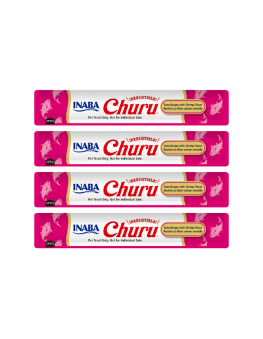 CHURU GATO SABOR ATÚN Y CAMARÓN 4 TUBOS