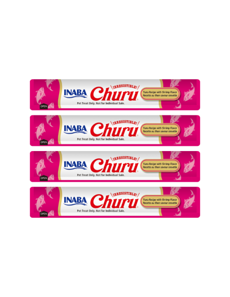 CHURU GATO SABOR ATÚN Y CAMARÓN 4 TUBOS