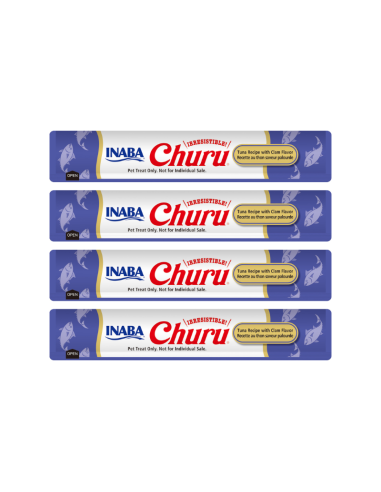 CHURU GATO SABOR ATÚN Y ALMEJA 4 TUBOS