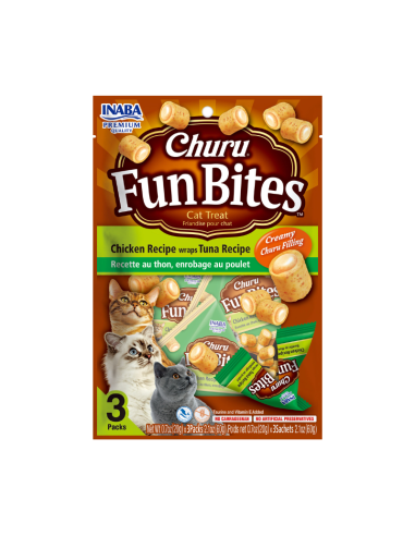 CHURU GATO FUN BITES POLLO Y ATÚN 3 UNID