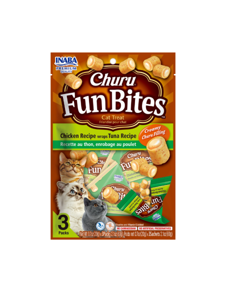 CHURU GATO FUN BITES POLLO Y ATÚN 3 UNID