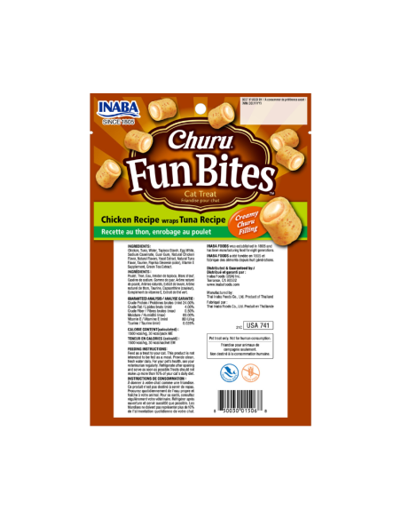 CHURU GATO FUN BITES POLLO Y ATÚN 3 UNID