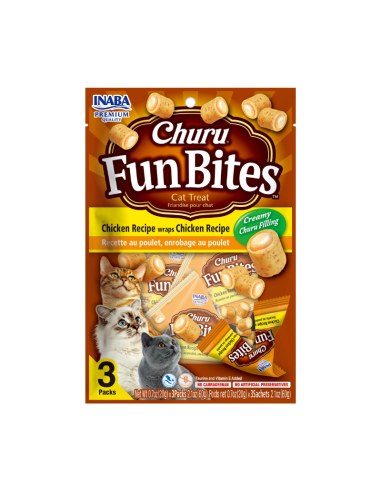 CHURU GATO FUN BITES POLLO 3 UNID