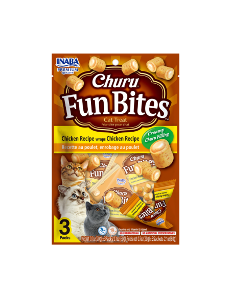 CHURU GATO FUN BITES POLLO 3 UNID