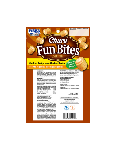 CHURU GATO FUN BITES POLLO 3 UNID