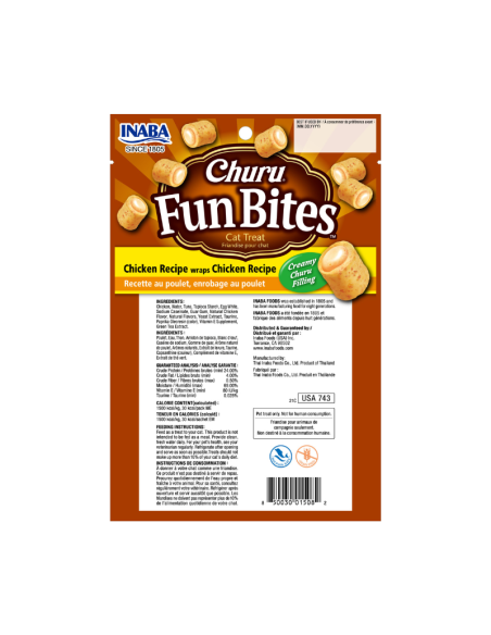 CHURU GATO FUN BITES POLLO 3 UNID