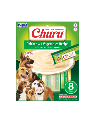 CHURU PERRO SABOR POLLO Y VEGETALES 8 UNID
