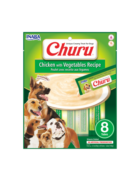 CHURU PERRO SABOR POLLO Y VEGETALES 8 UNID