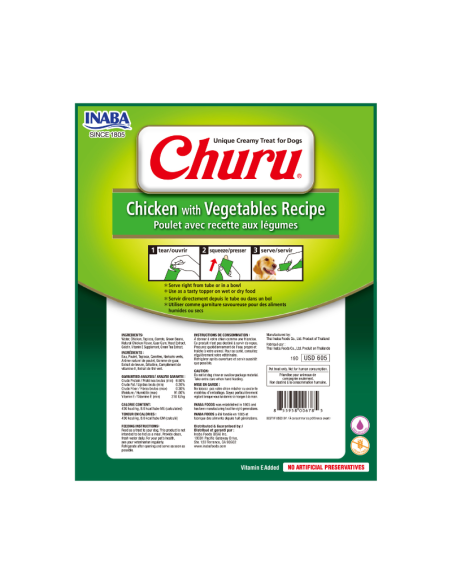 CHURU PERRO SABOR POLLO Y VEGETALES 8 UNID