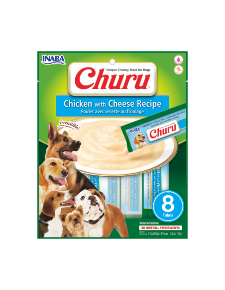 CHURU PERRO SABOR POLLO Y QUESO 8 UNID