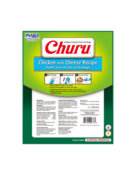 CHURU PERRO SABOR POLLO Y QUESO 8 UNID