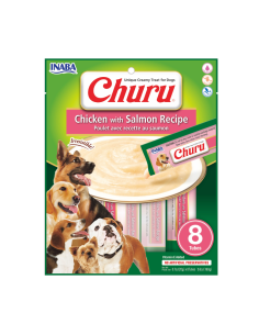 CHURU PERRO SABOR POLLO Y SALMON 8 UNID